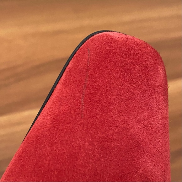 Vintage SALVATORE FERRAGAMO DQ80559 Red Suede Leather Low Heel Pumps Size 6 4A - Picture 14 of 16